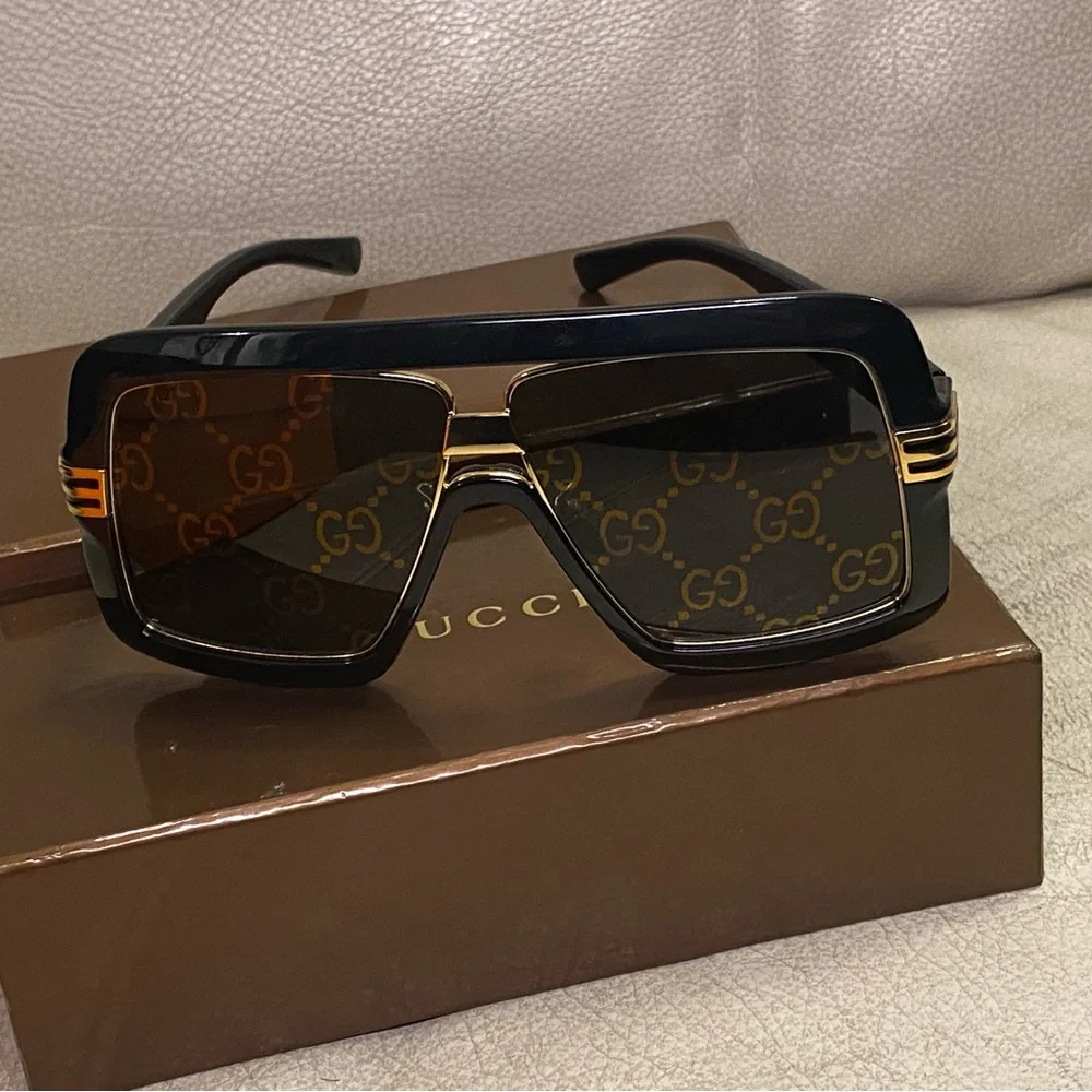 Gucci 60MM multi logo Mask Sunglasses